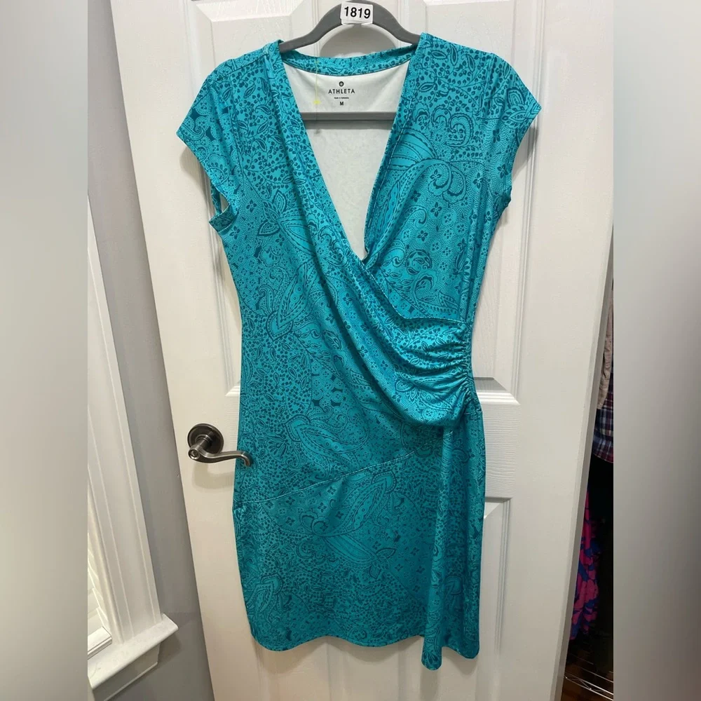 Athleta Asymmetrical Teal Dress - Picture 5 of 13